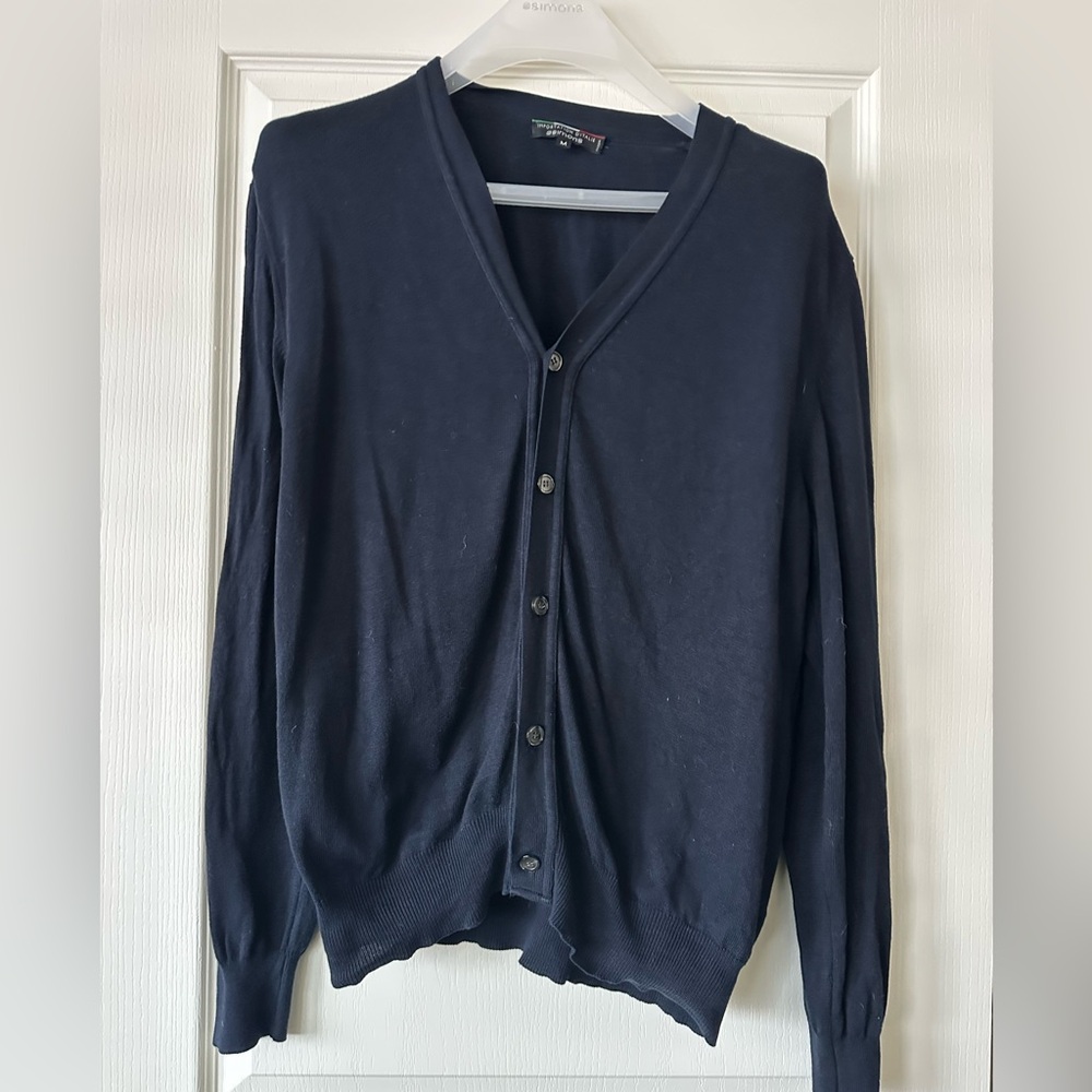 Simon’s Italian Dark navy cardigan size M